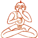 Um yogi praticando pranayama